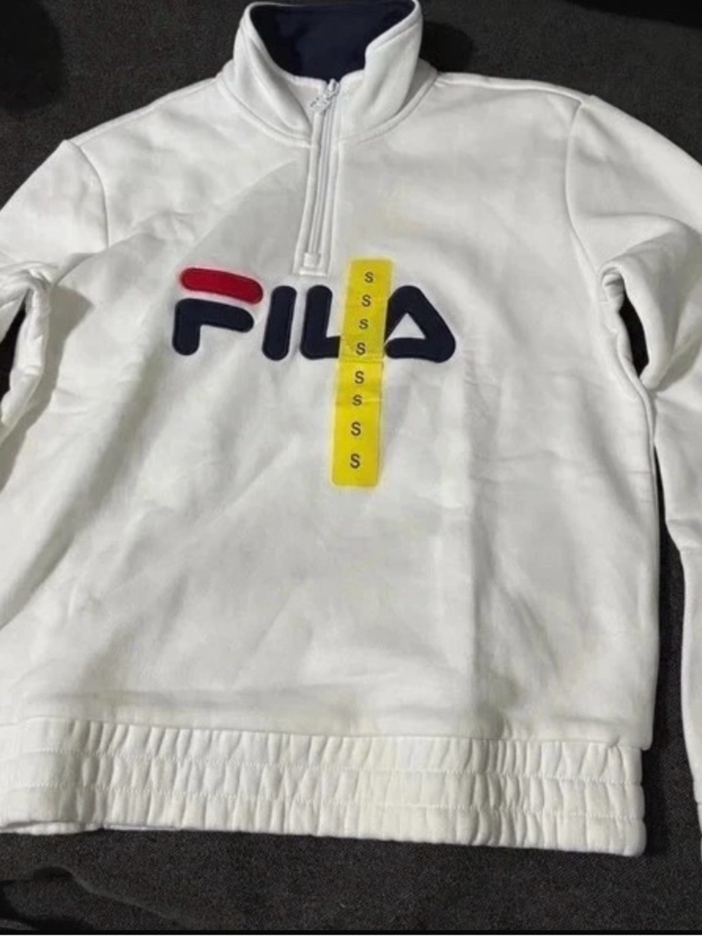 Fila White Quarter-Zip Pullover Jacket
